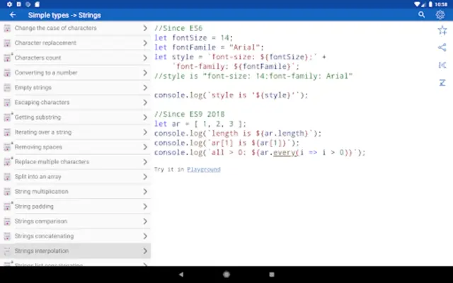 JavaScript Recipes android App screenshot 2